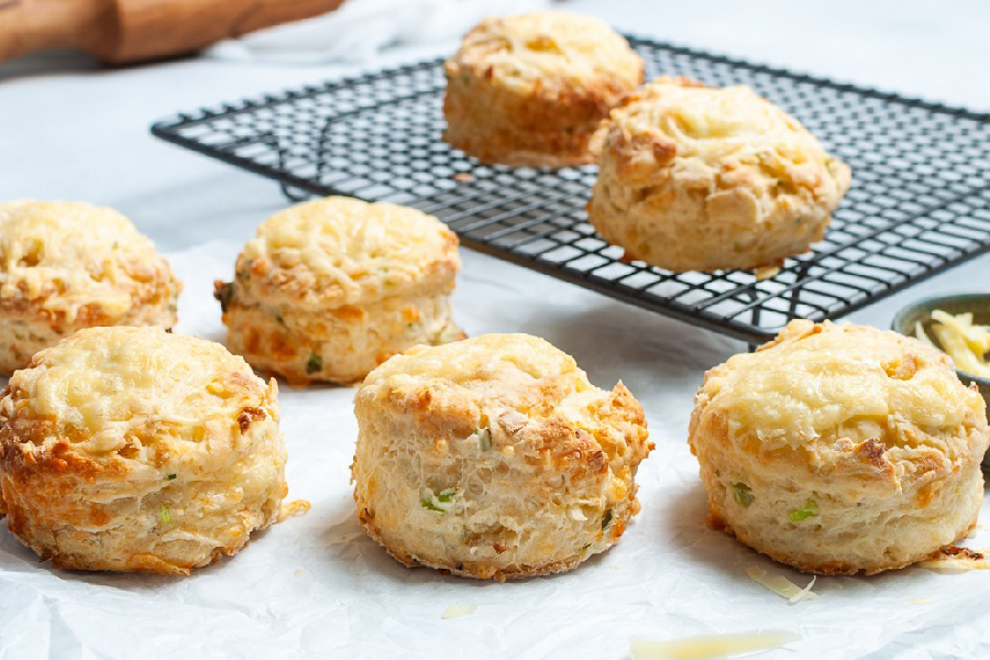 scones on a wrack