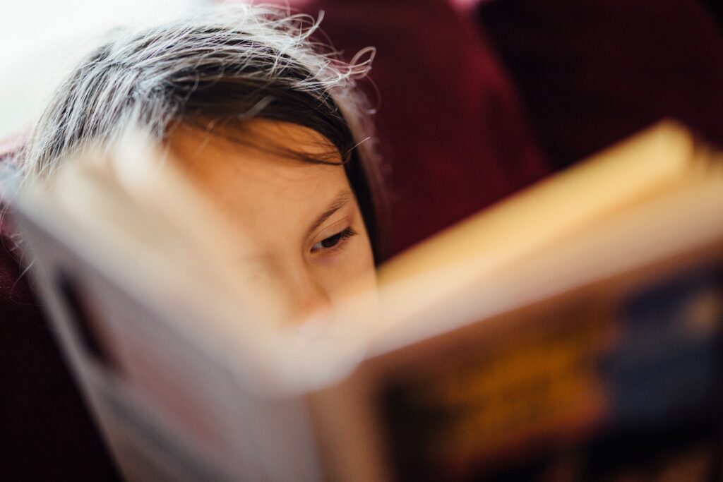 little readers with book