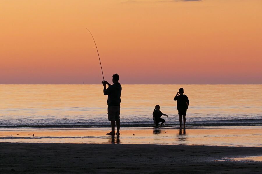 family holidays fishing in ocean