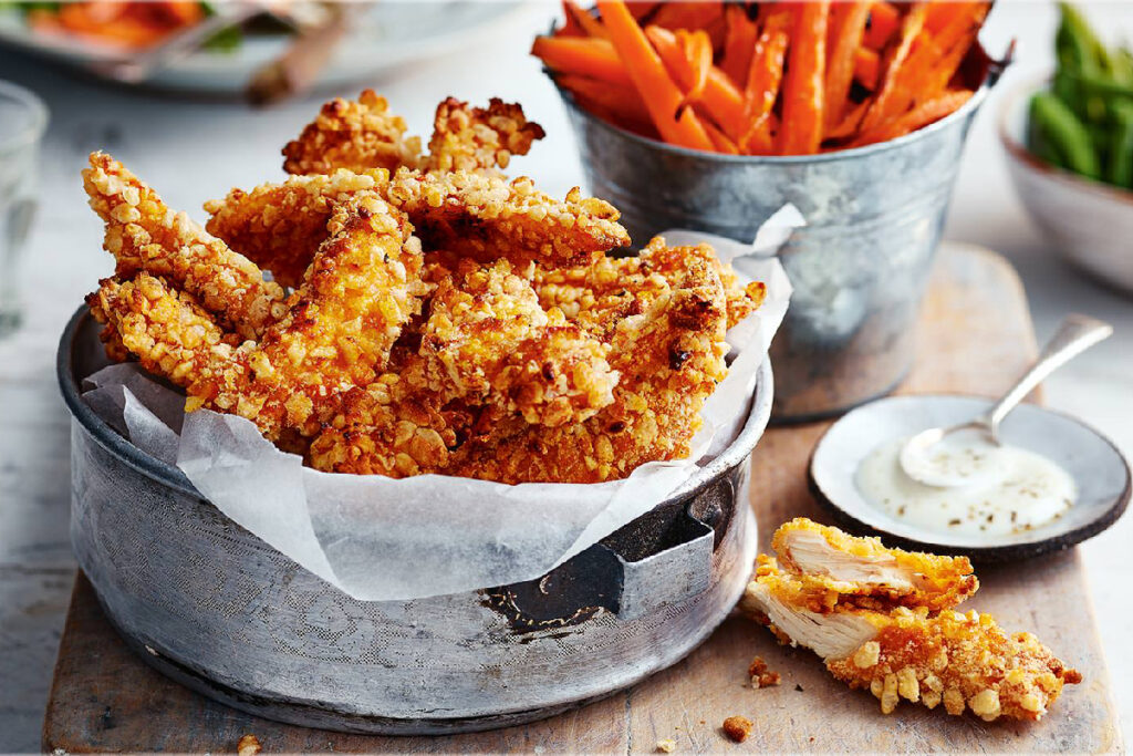 Chicken Goujons in a bowl